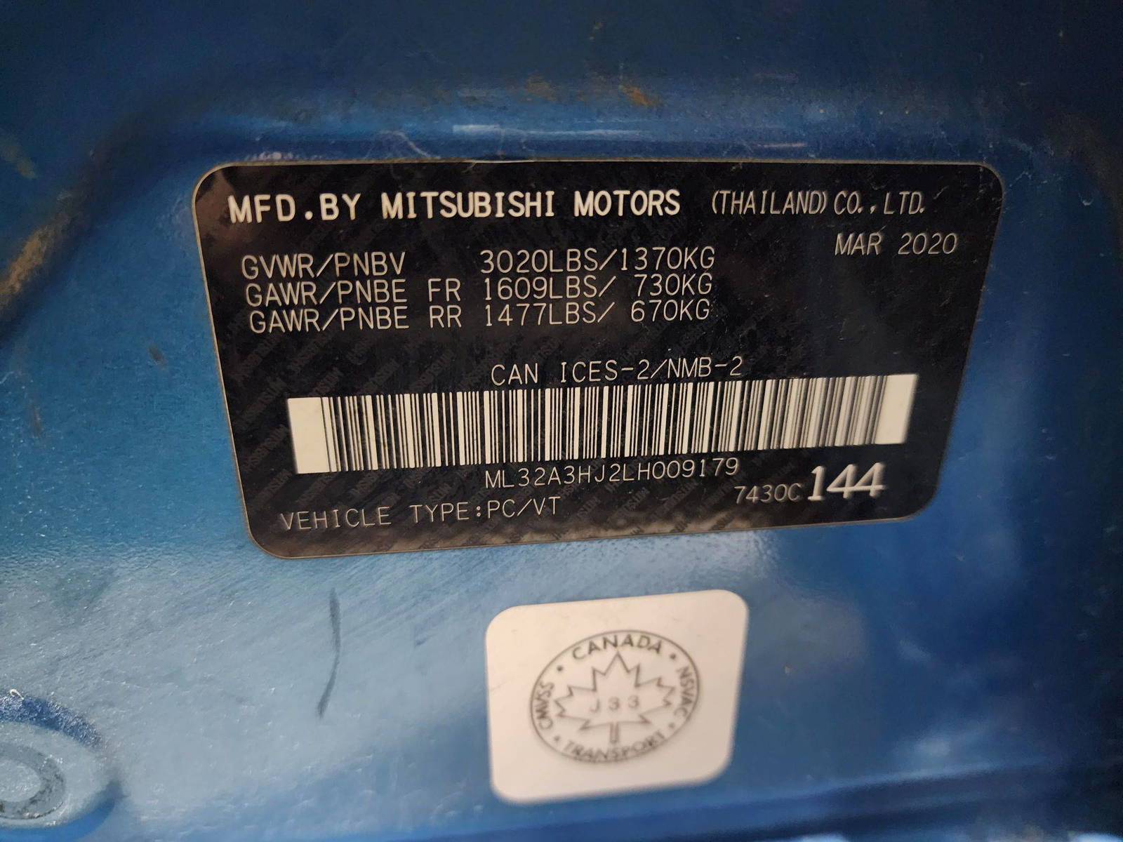 2020 MITSUBISHI MIRAGE — 133657 KM — Lot 30068194 — Souq - Marhaba Auctions Used Cars - Image 10