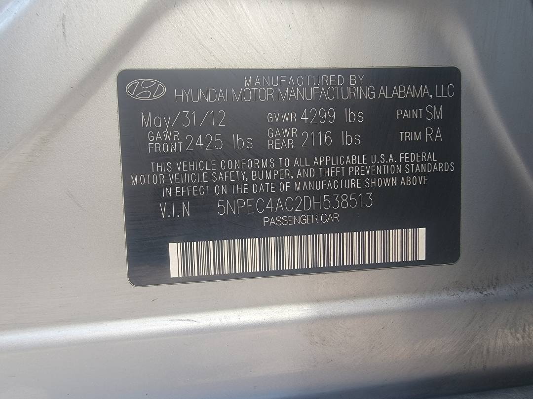 2013 HYUNDAI SONATA — 164829 Miles — Lot 39047804 — Main - Marhaba Auctions Used Cars - Image 6