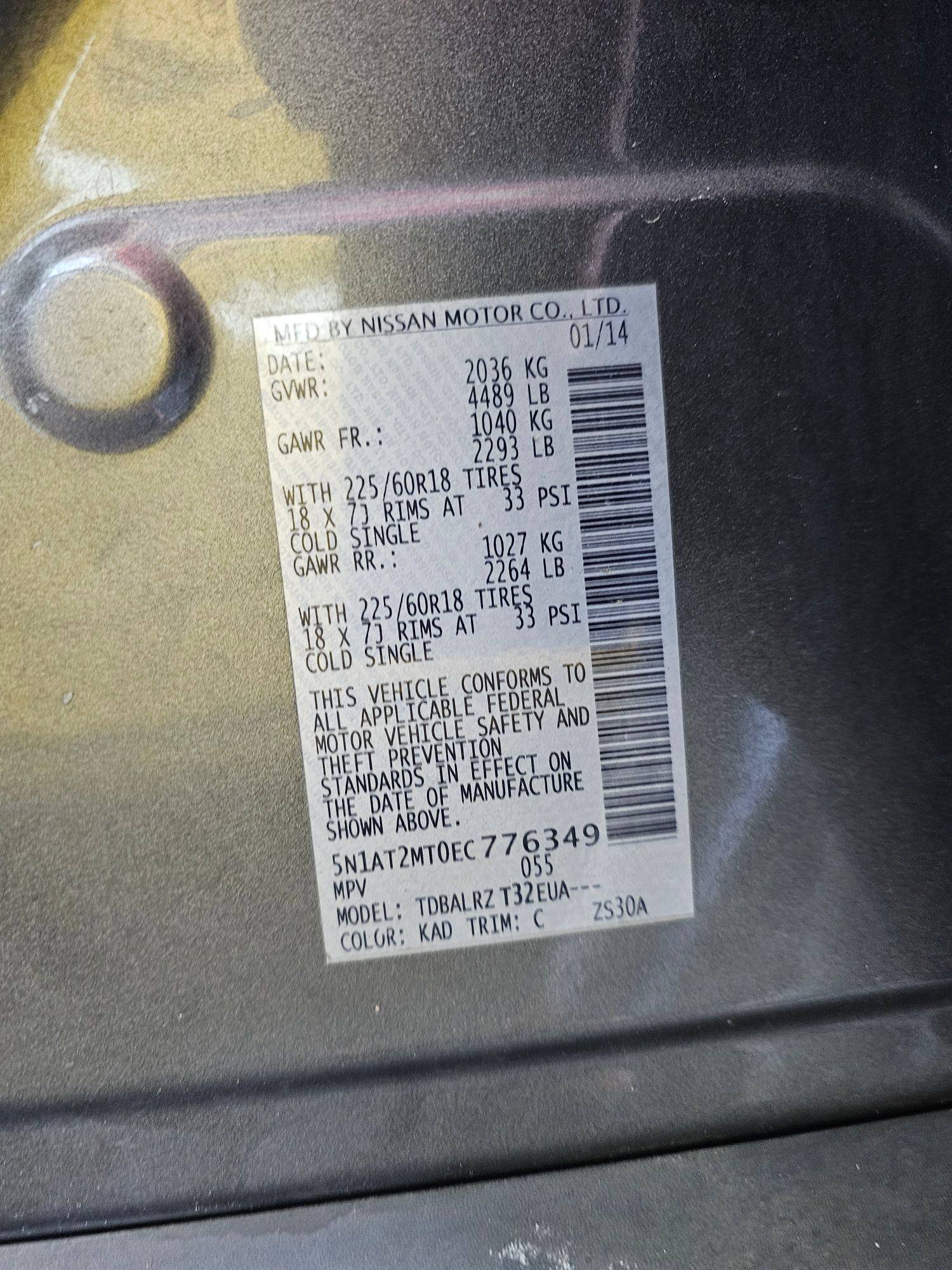 2014 NISSAN ROGUE — 108204 Miles — Lot EC776349 — Souq - Marhaba Auctions Used Cars - Image 10