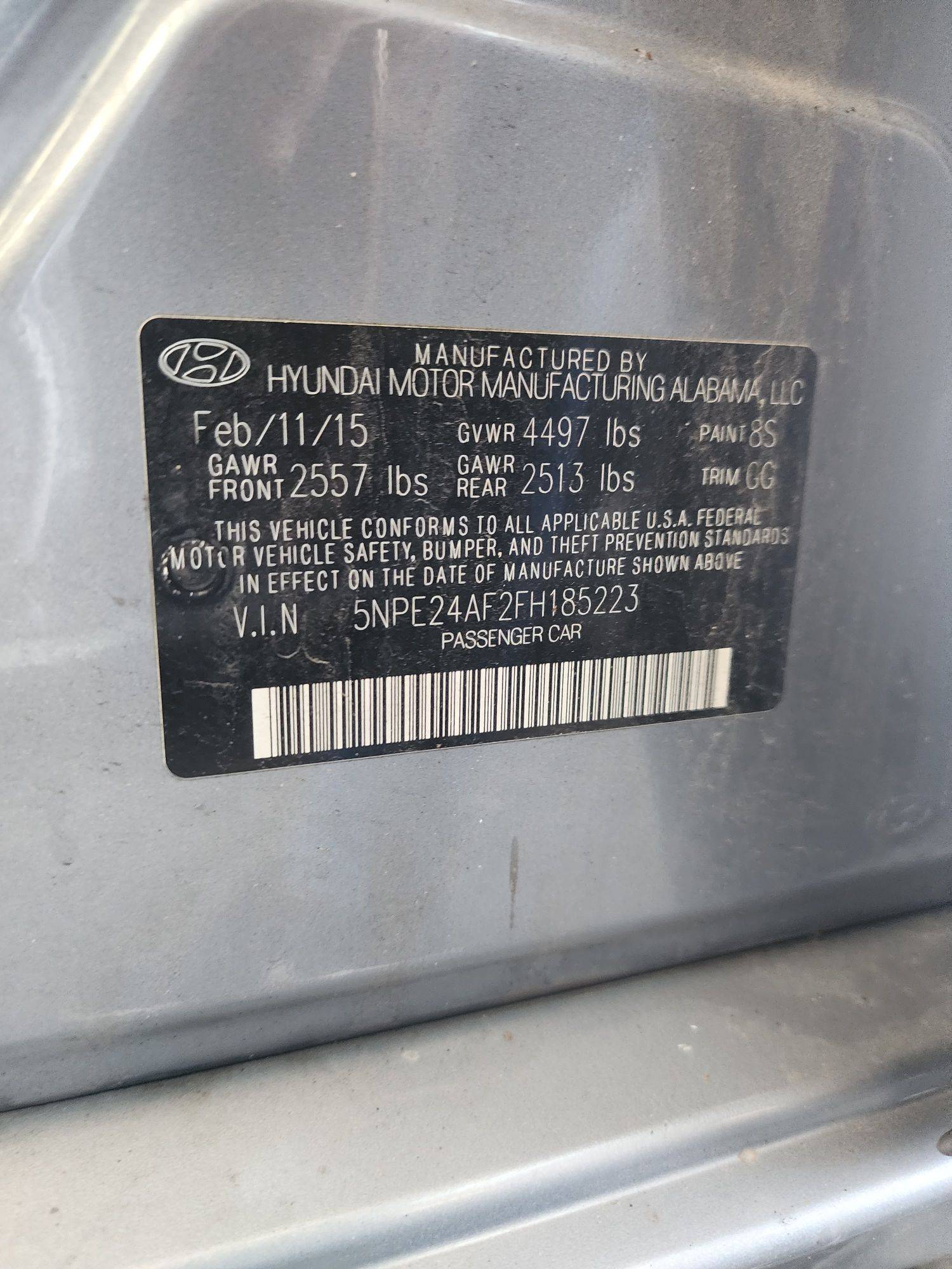 2015 HYUNDAI SONATA — 72110 Miles — Lot 69998363 - Marhaba Auctions Used Cars - Image 10