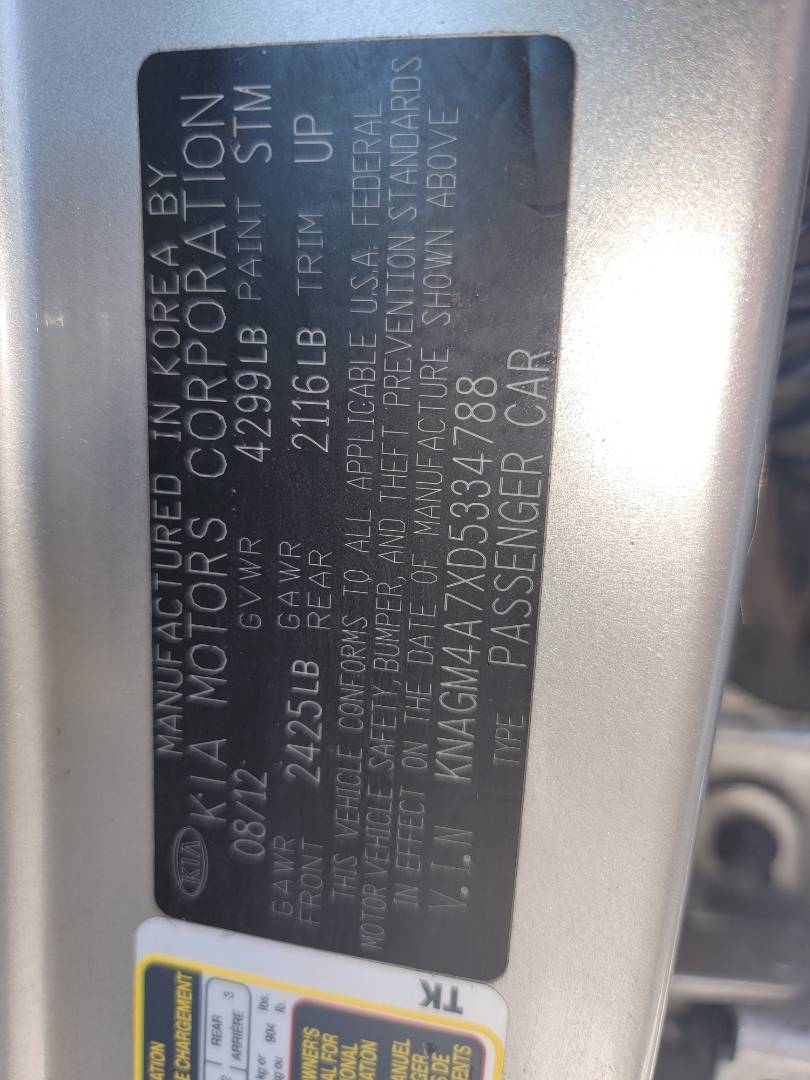 2013 KIA OPTIMA — 139067 Miles — Lot 38313020 - Marhaba Auctions Used Cars - Image 8