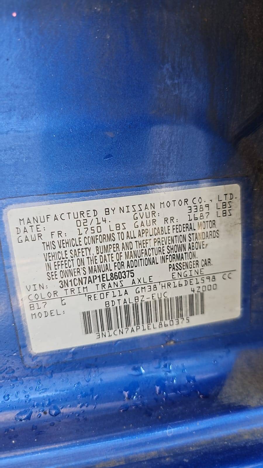 NISSAN VERSA 2014 - Marhaba Auction Used Cars - Image 3