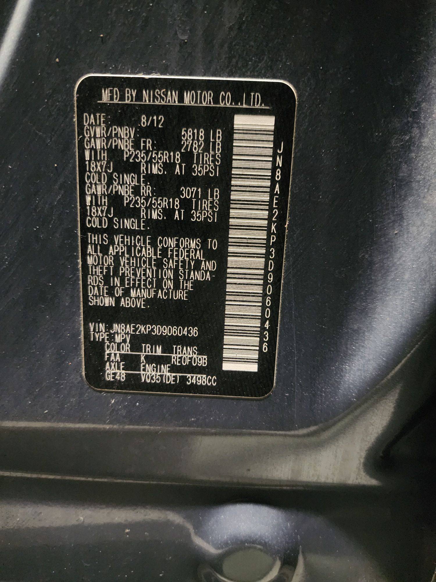2013 NISSAN QUEST — 177449 Miles — Lot KP3D9060436 — Souq - Marhaba Auctions Used Cars - Image 12