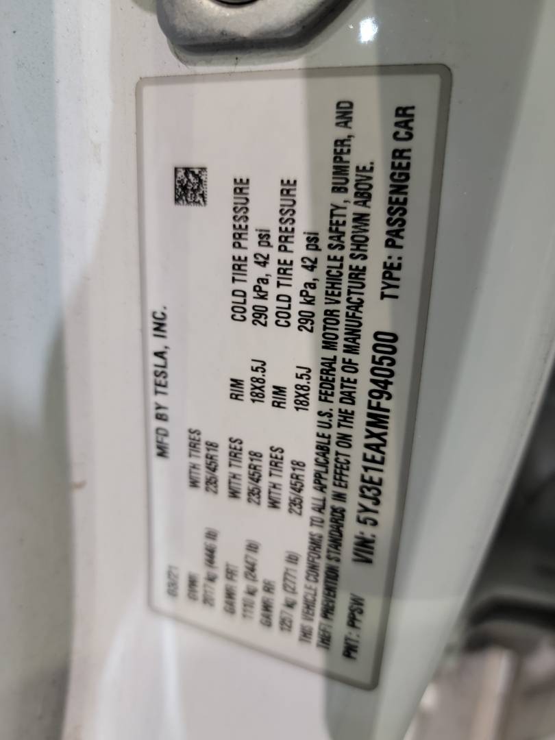 TESLA MODEL 3 2021 - Marhaba Auction Used Cars - Image 10