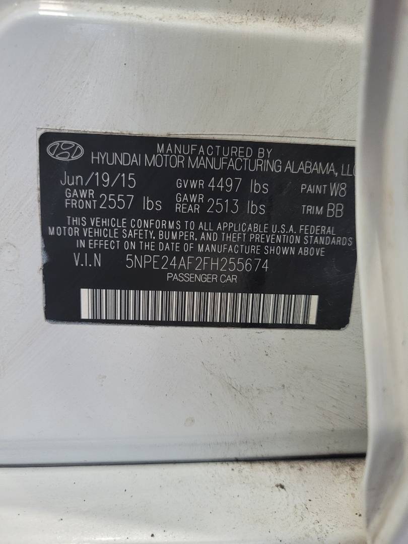 2015 HYUNDAI SONATA — 108574 Miles — Lot FH255674 — Main - Marhaba Auctions Used Cars - Image 10