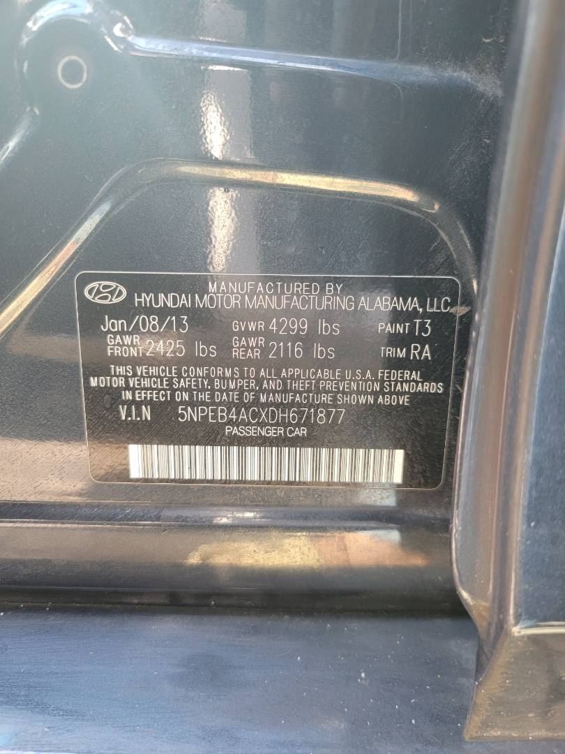2013 HYUNDAI SONATA — 220645 Miles — Lot 671877 — Main - Marhaba Auctions Used Cars - Image 10