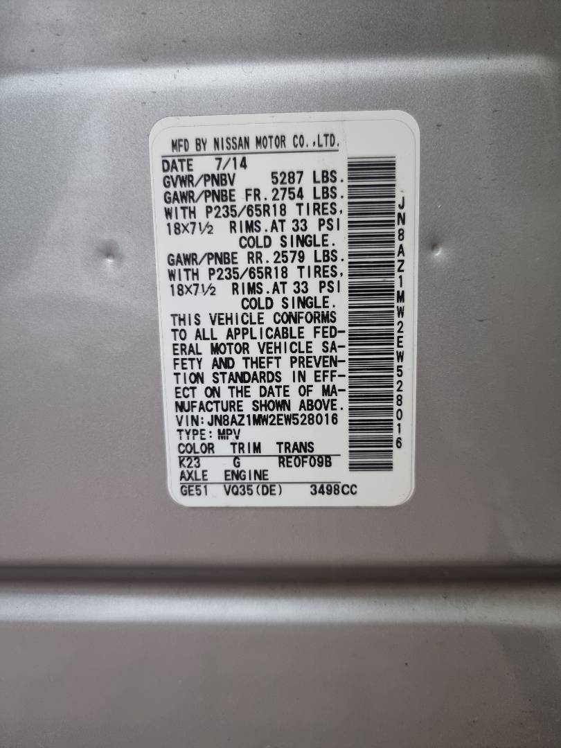 NISSAN MURANO 2014 - Marhaba Auction Used Cars - Image 10