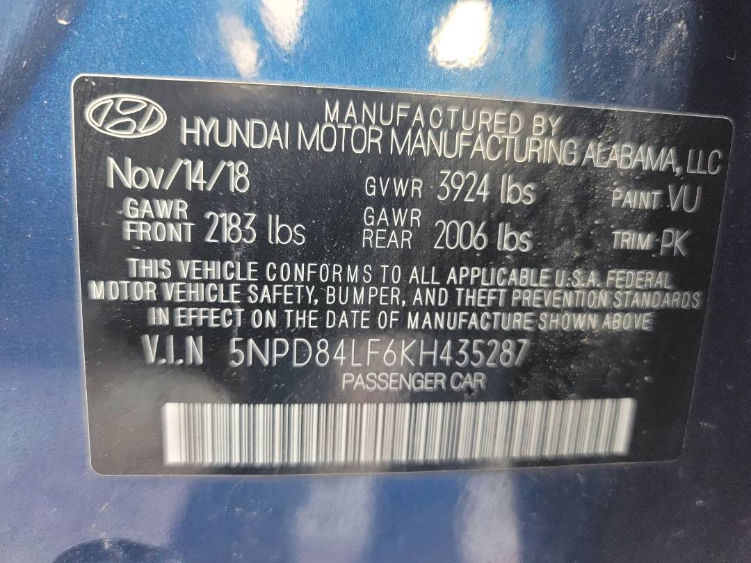 2019 HYUNDAI ELANTRA — 92073 Miles — Lot H435287 — Ind. 12 - Marhaba Auctions Used Cars - Image 8