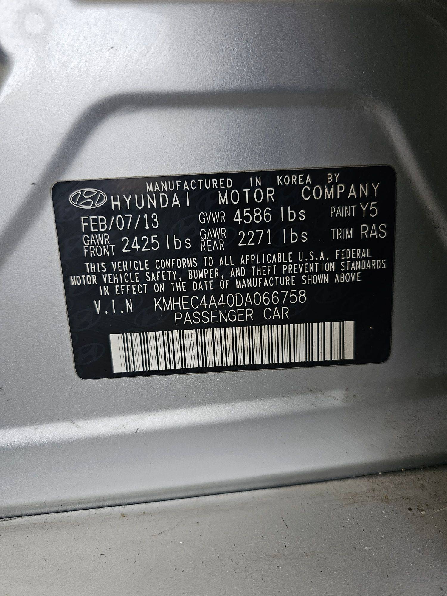 2013 HYUNDAI SONATA — 141702 Miles — Lot 42554936 — Main - Marhaba Auctions Used Cars - Image 10