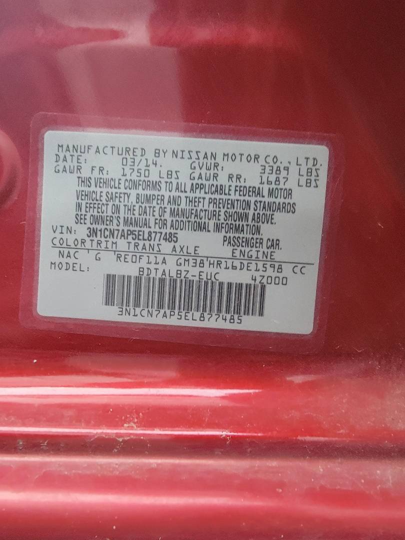 2014 NISSAN VERSA — 147235 Miles — Lot 77485 — Souq - Marhaba Auctions Used Cars - Image 10