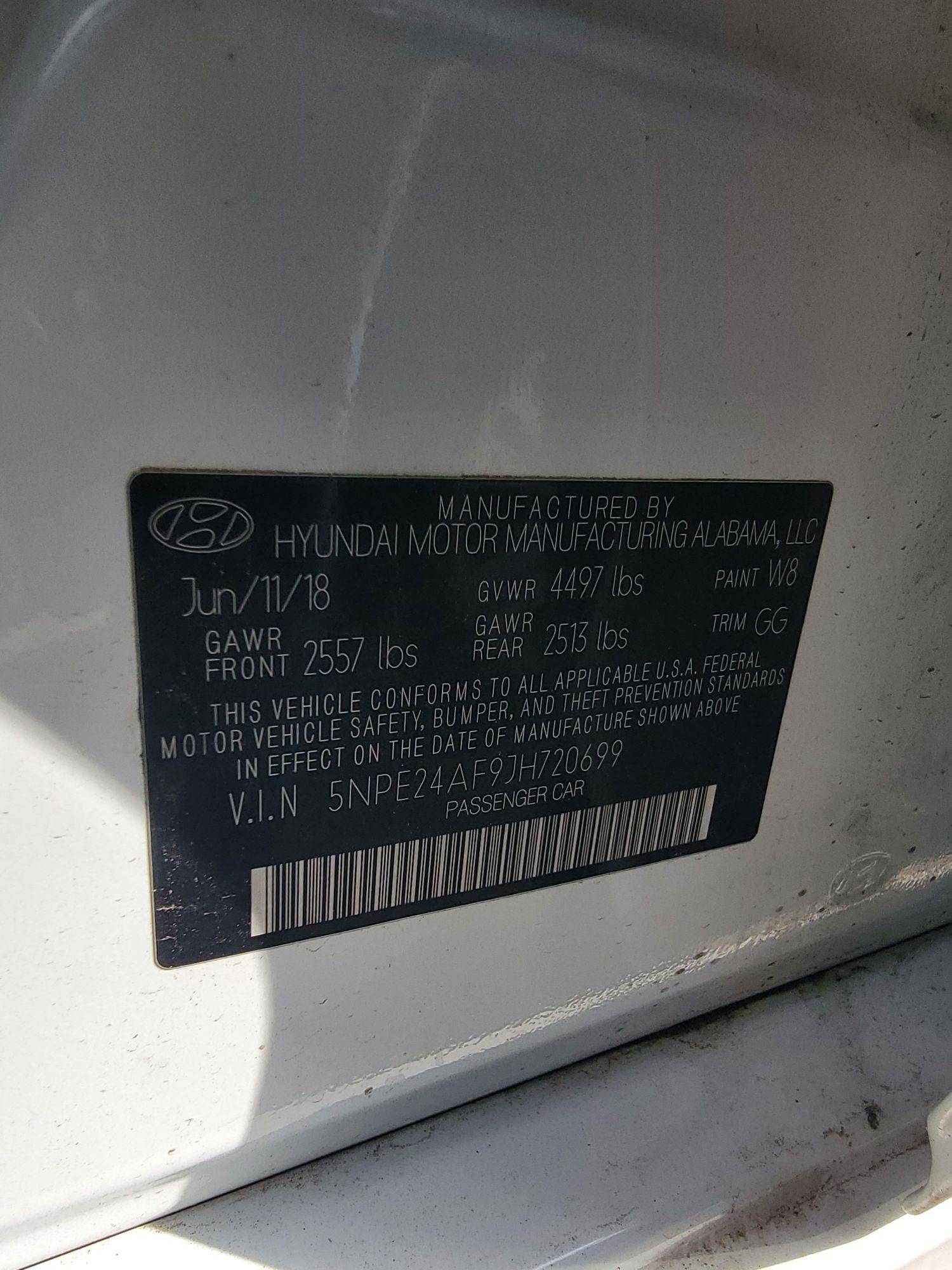 2018 HYUNDAI SONATA — 152297 Miles — Lot 60289165 — Main - Marhaba Auctions Used Cars - Image 9