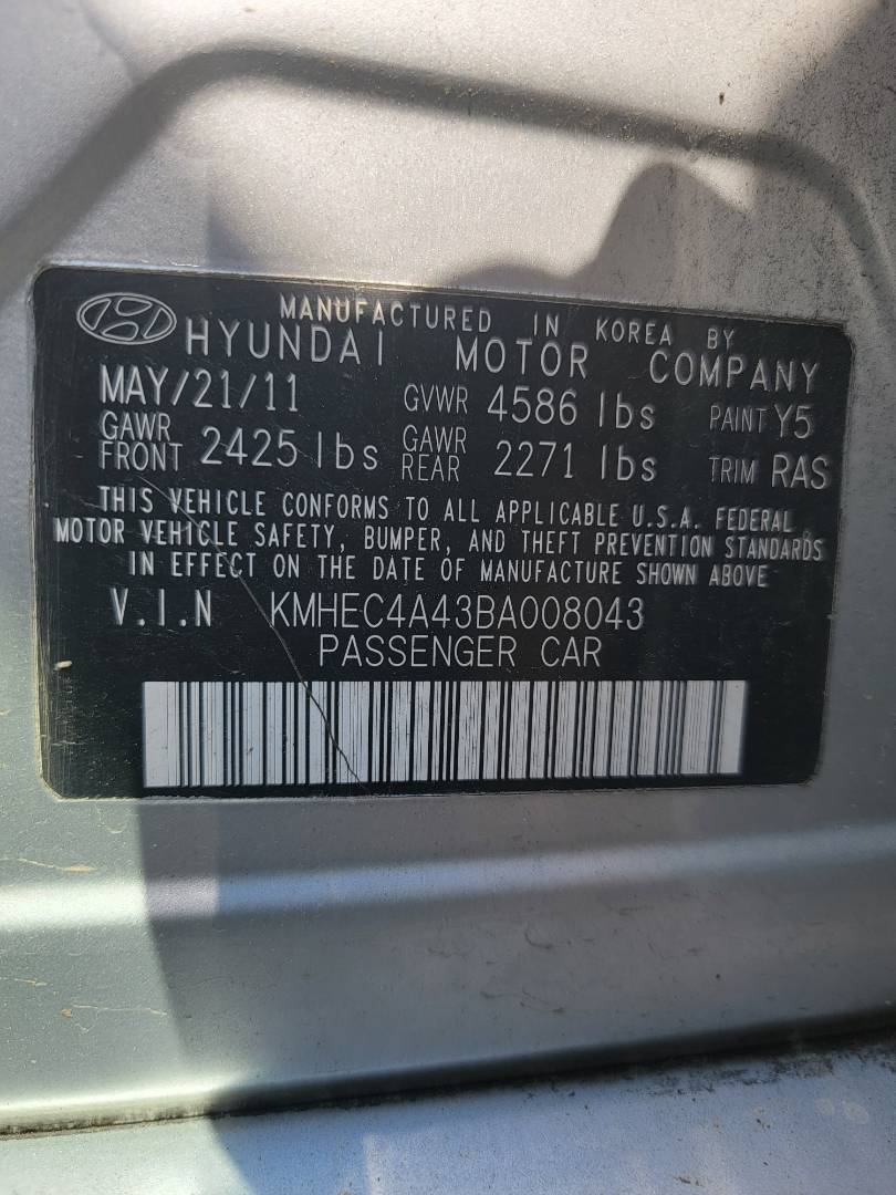 2011 HYUNDAI SONATA — 175599 Miles — Lot 39515074 - Marhaba Auctions Used Cars - Image 9