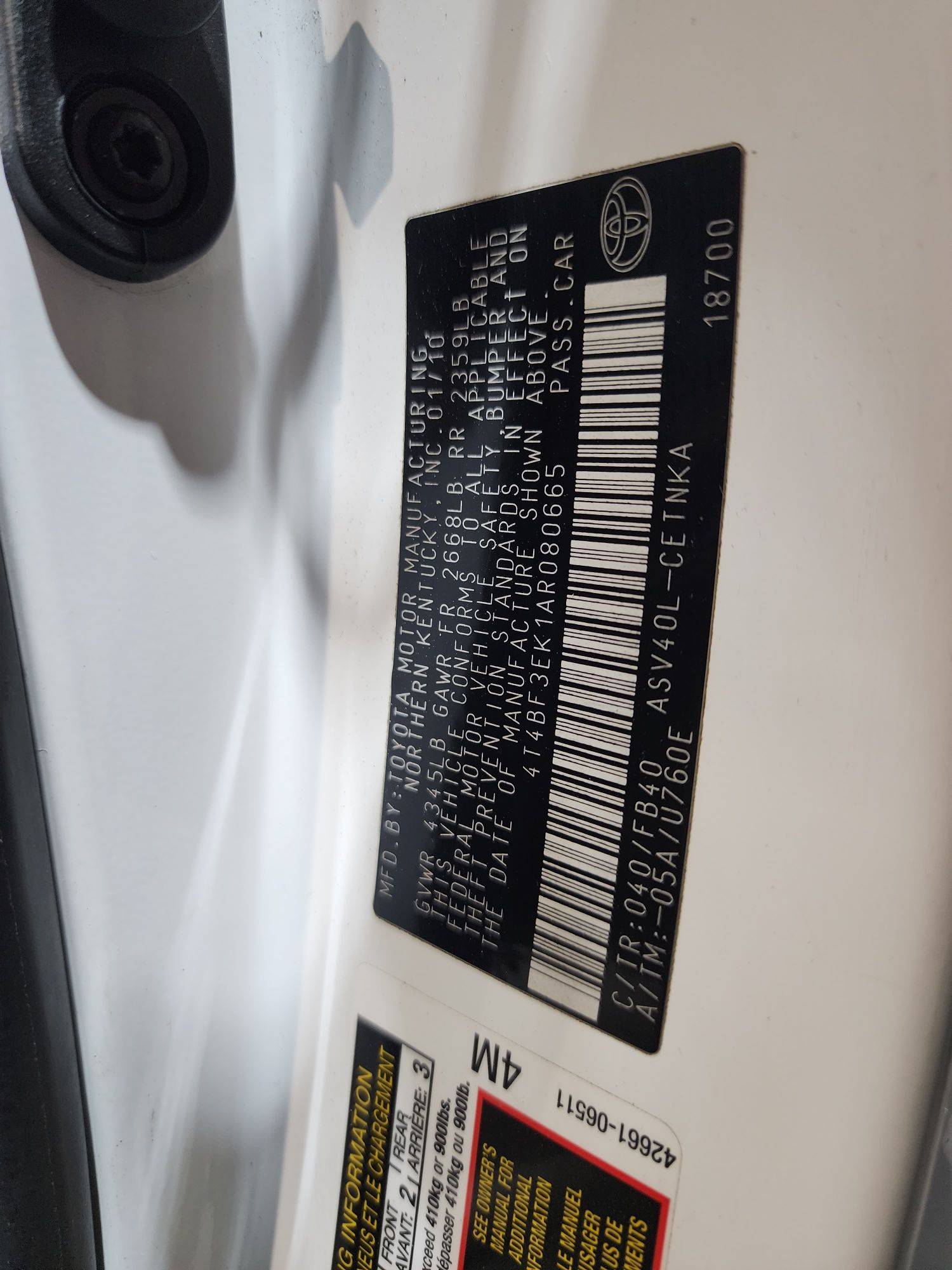 TOYOTA CAMRY 2010 - Marhaba Auction Used Cars - Image 12