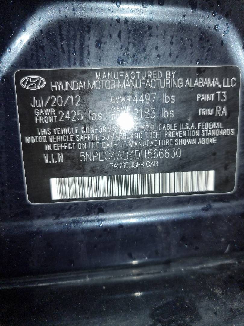 2013 HYUNDAI SONATA — 209392 Miles — Lot 125487 — Ind. 12 - Marhaba Auctions Used Cars - Image 10
