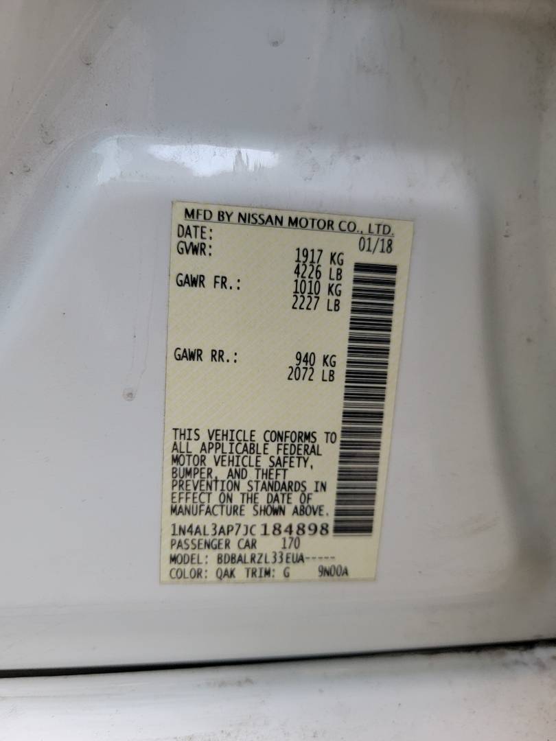 2018 NISSAN ALTIMA — 139766 Miles — Lot 3327018 — Main - Marhaba Auctions Used Cars - Image 8