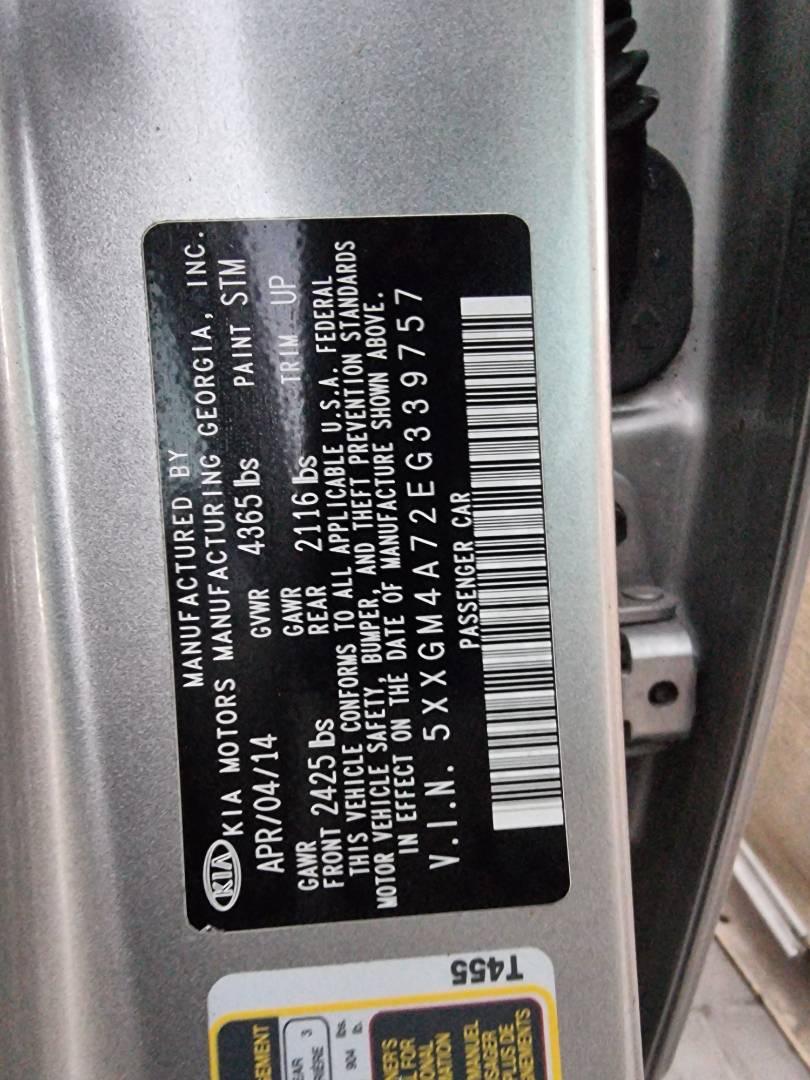 2014 KIA OPTIMA — 204537 Miles — Lot 125487 — Ind. 12 - Marhaba Auctions Used Cars - Image 9