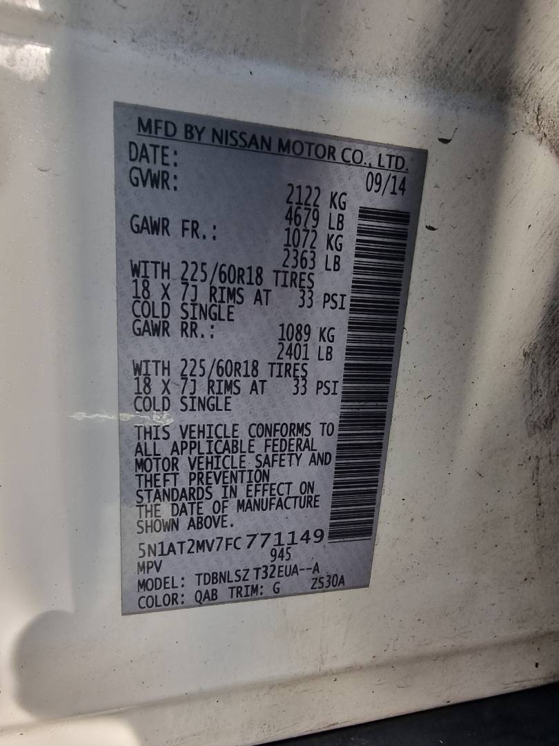 NISSAN ROGUE 2015 - Marhaba Auction Used Cars - Image 9