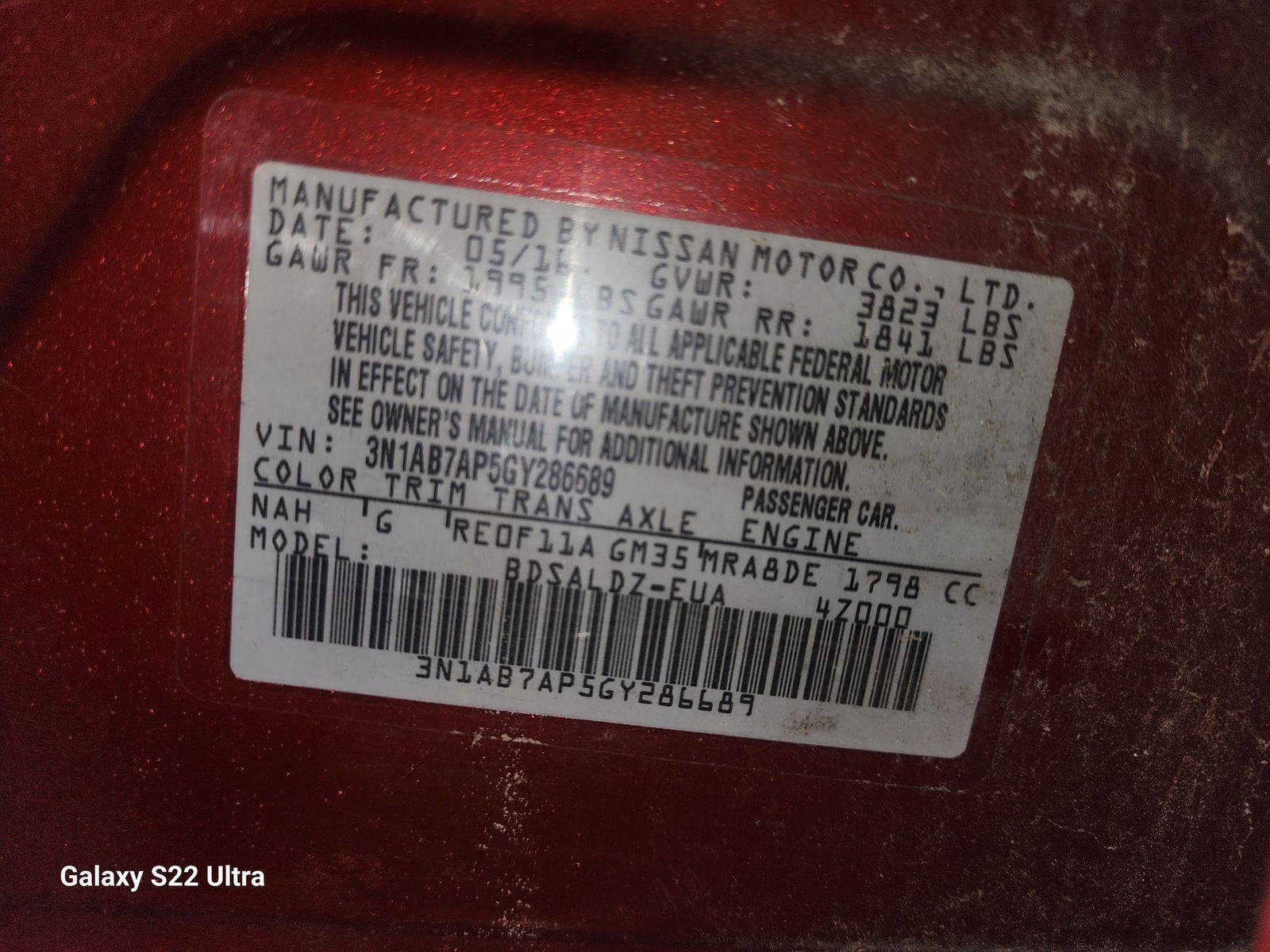 2016 NISSAN SENTRA — 108549 Miles — Lot 37219064 - Marhaba Auctions Used Cars - Image 9