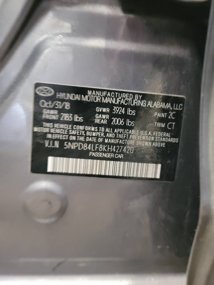 2019 HYUNDAI ELANTRA — 106740 Miles — Lot F8KH427420 — Main - Marhaba Auctions Used Cars - Image 10