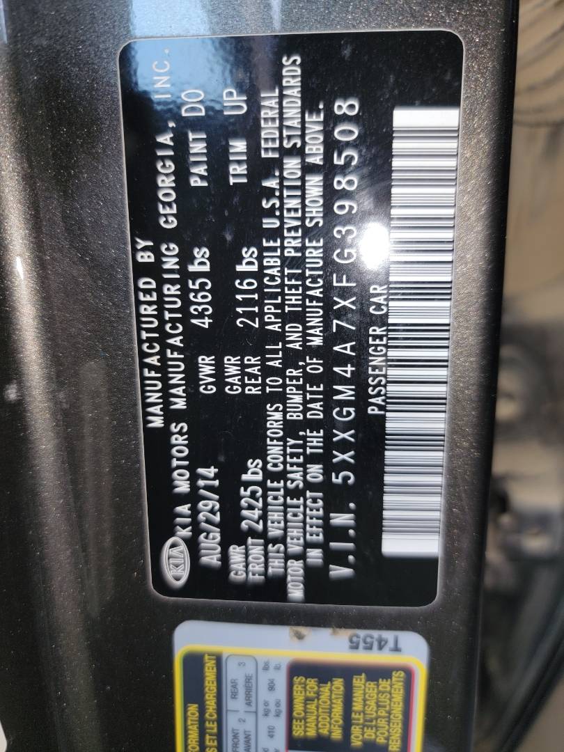 2015 KIA OPTIMA — 129732 Miles — Lot G398508 - Marhaba Auctions Used Cars - Image 9