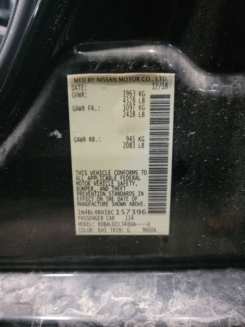 2019 NISSAN ALTIMA — 61259 KM — Lot 157396 — Main - Marhaba Auctions Used Cars - Image 10