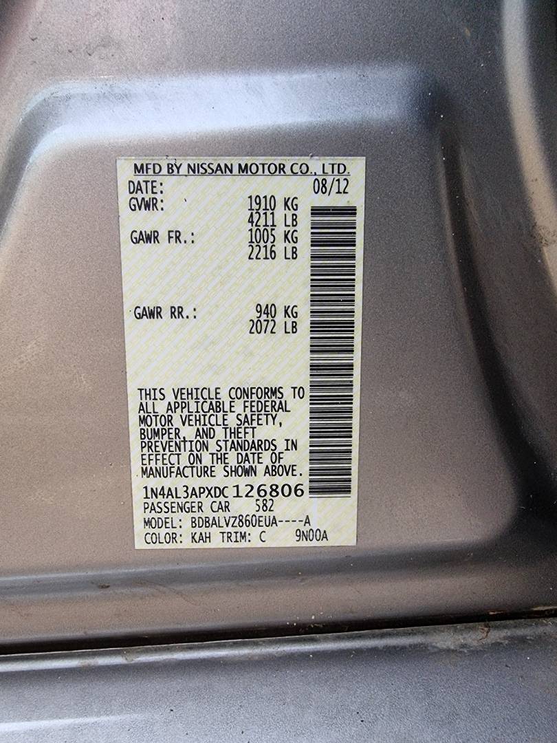 2013 NISSAN ALTIMA — 180021 Miles — Lot 125487 — Main - Marhaba Auctions Used Cars - Image 10