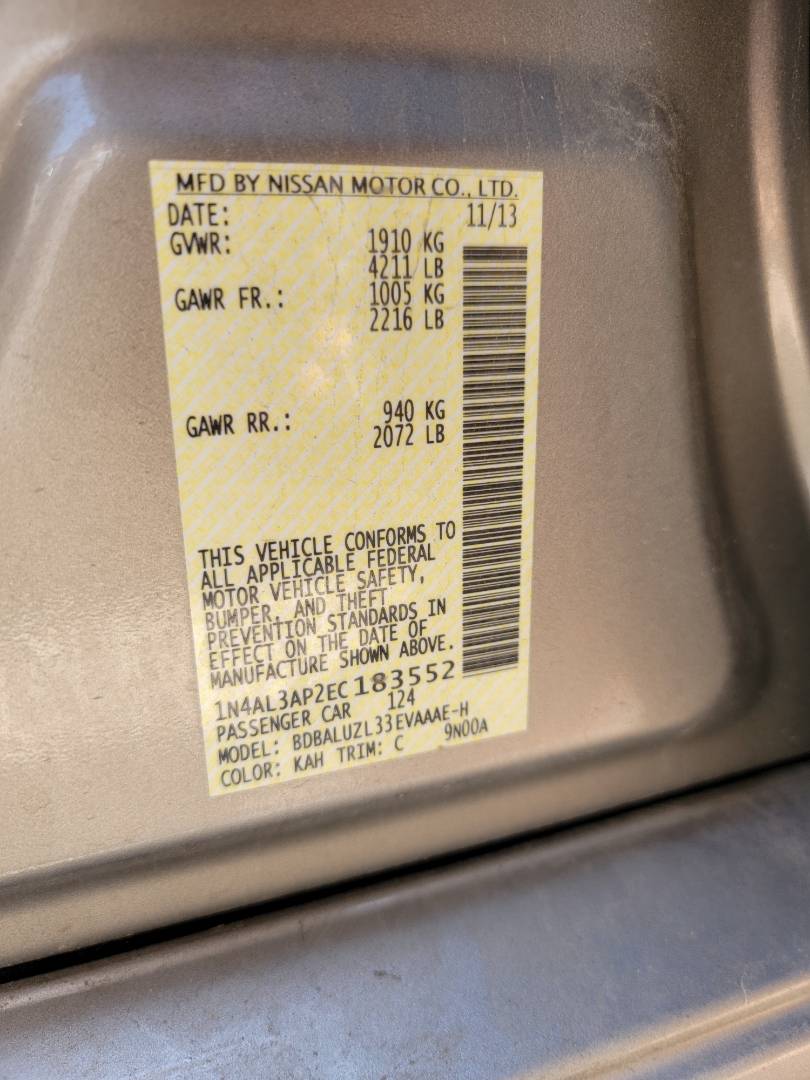 2014 NISSAN ALTIMA — 112989 Miles — Lot 63276423 - Marhaba Auctions Used Cars - Image 8