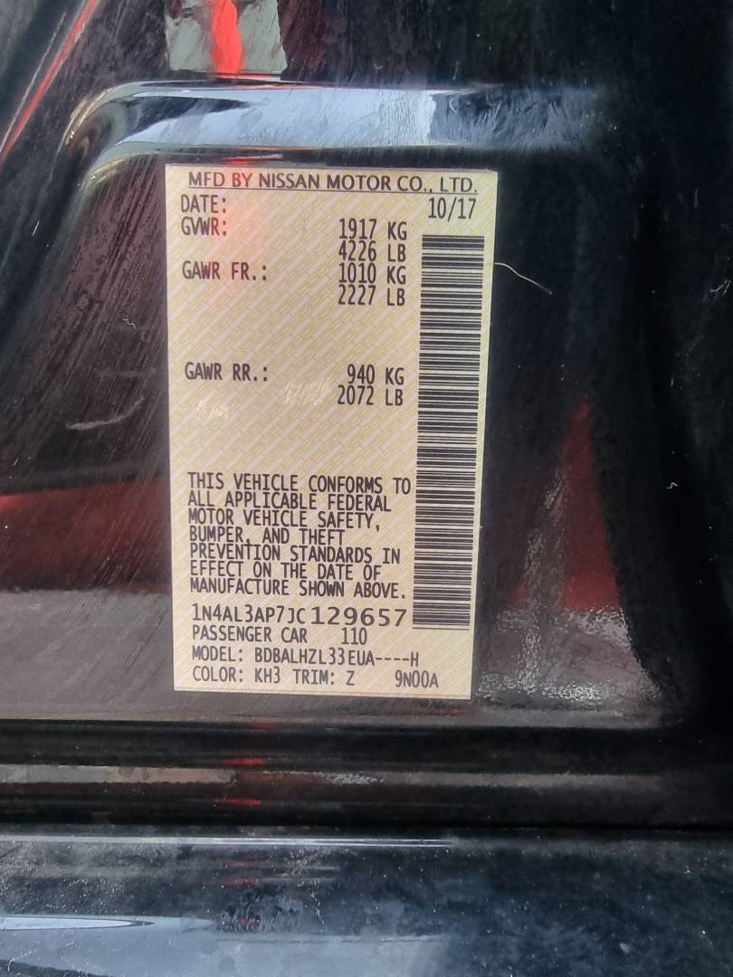 2018 NISSAN ALTIMA — 155840 Miles — Lot 38145342 — Main - Marhaba Auctions Used Cars - Image 11