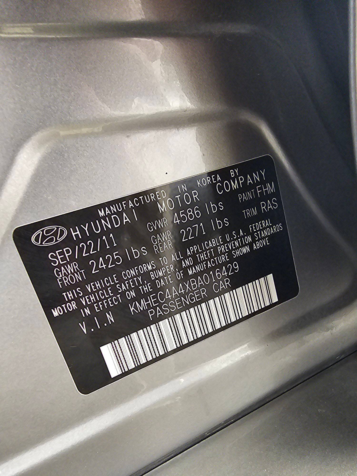 2011 HYUNDAI SONATA — 108084 Miles — Lot BA016429 — Main - Marhaba Auctions Used Cars - Image 9