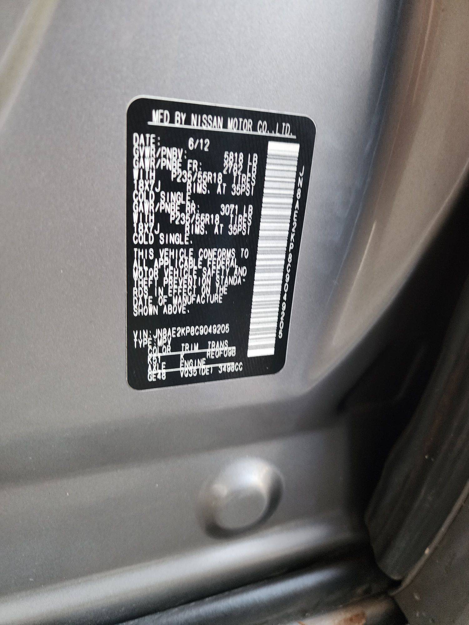 2012 NISSAN QUEST — 129430 Miles — Lot 70326403 - Marhaba Auctions Used Cars - Image 10