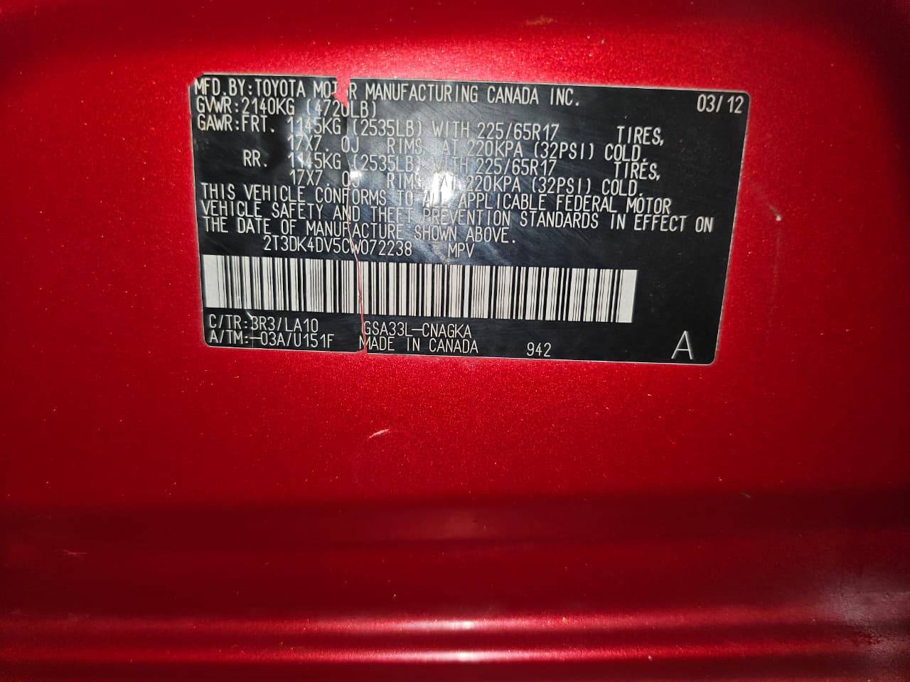 TOYOTA RAV4 2012 - Marhaba Auction Used Cars - Image 7