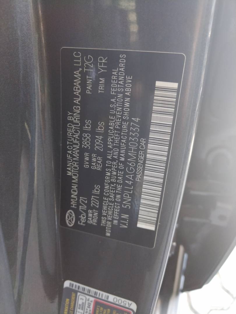 2021 HYUNDAI ELANTRA — 103298 Miles — Lot H033374 - Marhaba Auctions Used Cars - Image 4