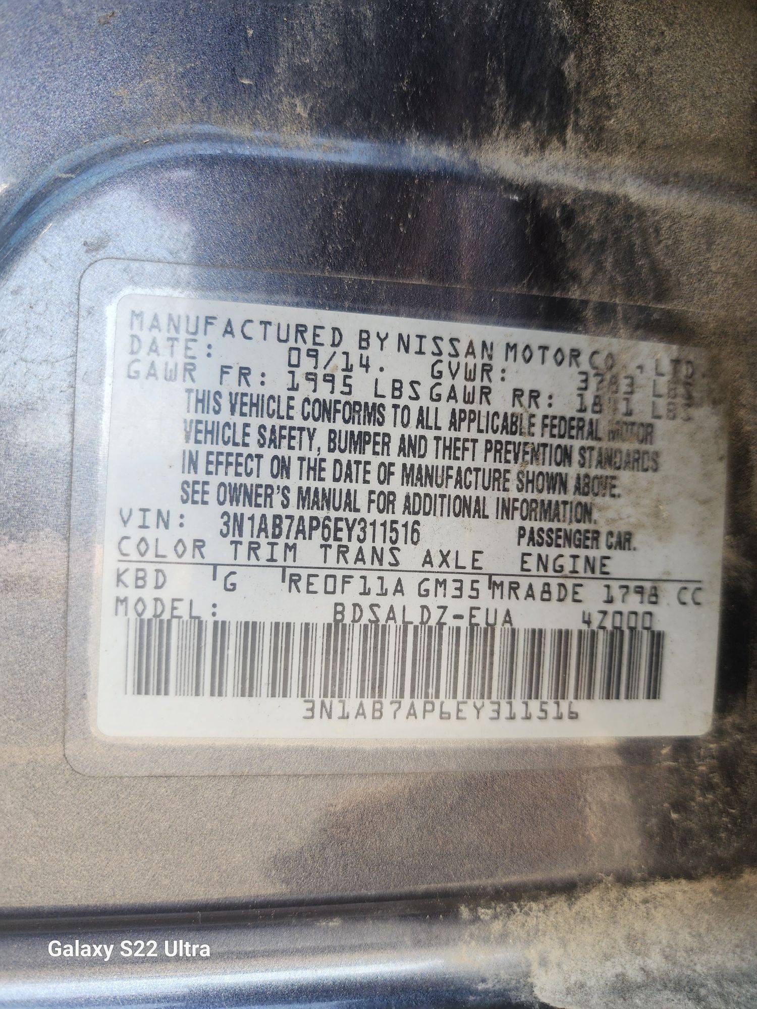 2014 NISSAN SENTRA — 163693 Miles — Lot 82302123 - Marhaba Auctions Used Cars - Image 9