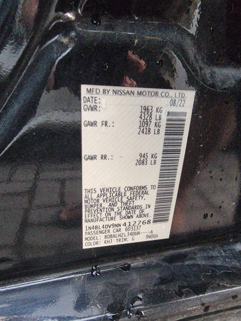 2022 NISSAN ALTIMA — 93666 Miles — Lot N412768 — Souq - Marhaba Auctions Used Cars - Image 17