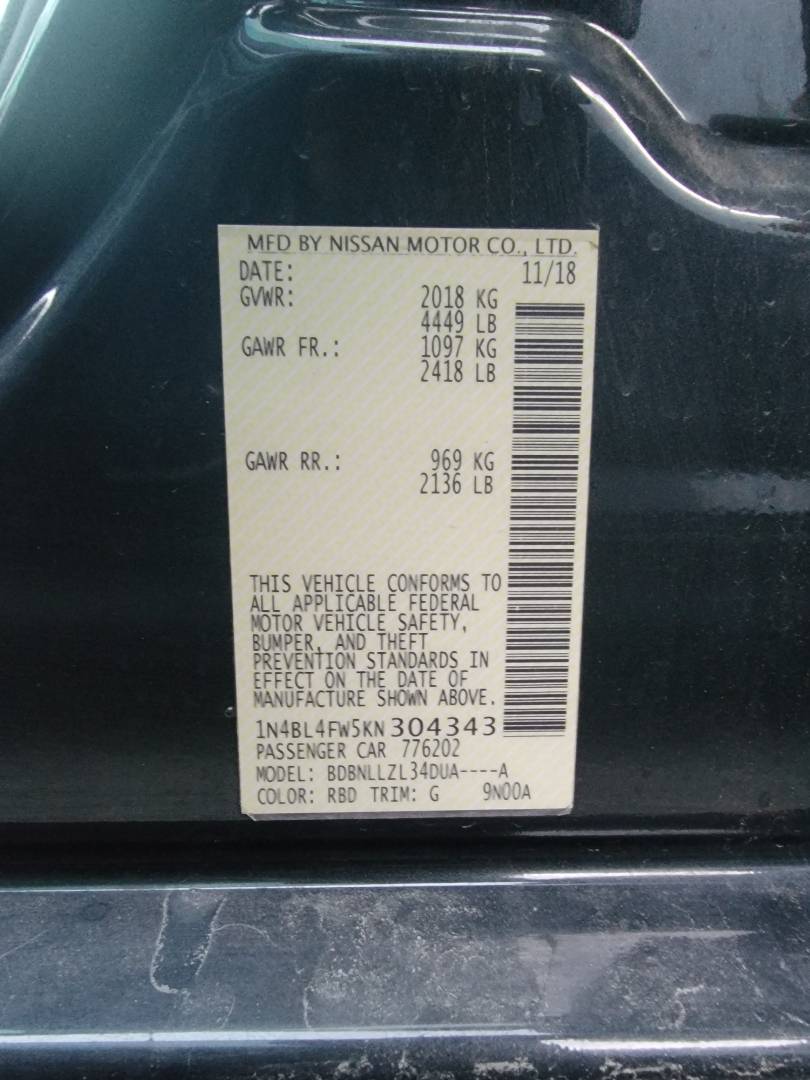 2019 NISSAN ALTIMA — 62151 Miles — Lot 304343 — Main - Marhaba Auctions Used Cars - Image 11