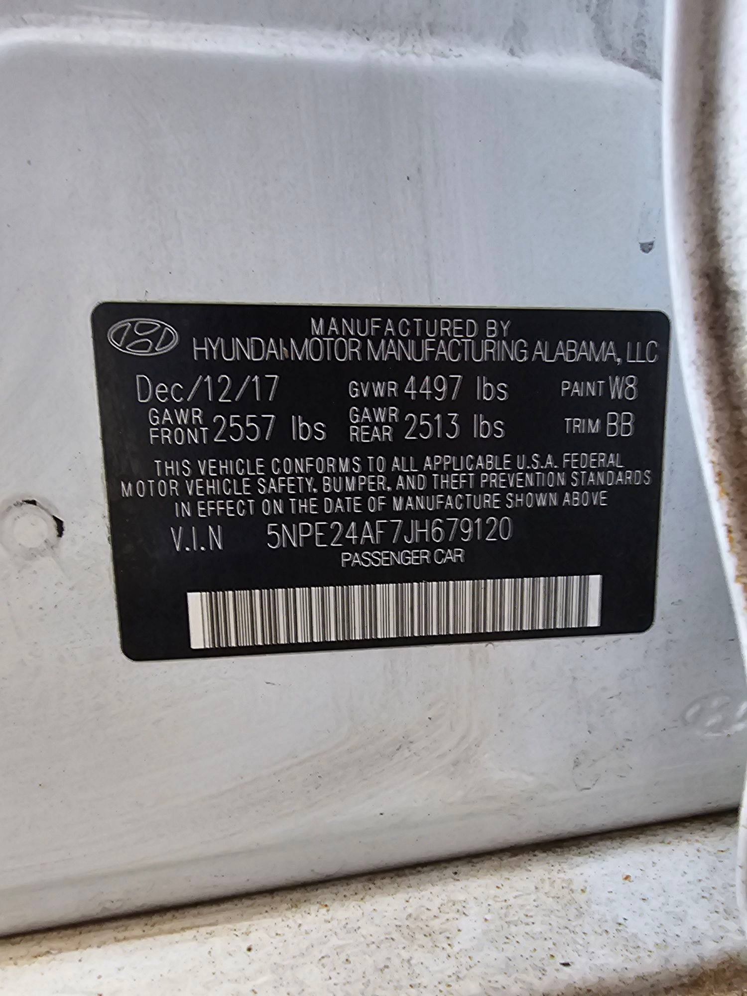 2018 HYUNDAI SONATA — 140824 Miles — Lot 7JH679120 — Souq - Marhaba Auctions Used Cars - Image 9