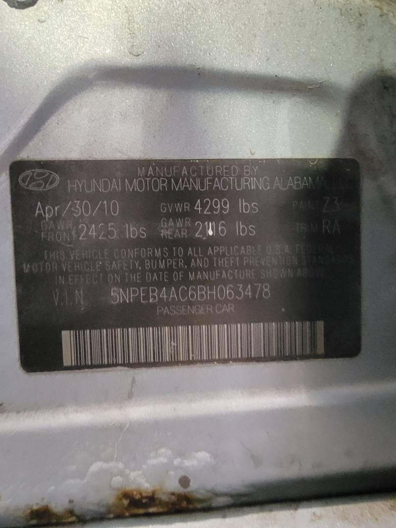 2011 HYUNDAI SONATA — 205506 Miles — Lot H063478 - Marhaba Auctions Used Cars - Image 7