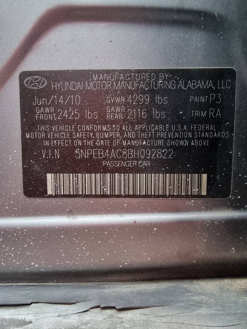2011 HYUNDAI SONATA — 200804 Miles — Lot 40226760 — Souq - Marhaba Auctions Used Cars - Image 9