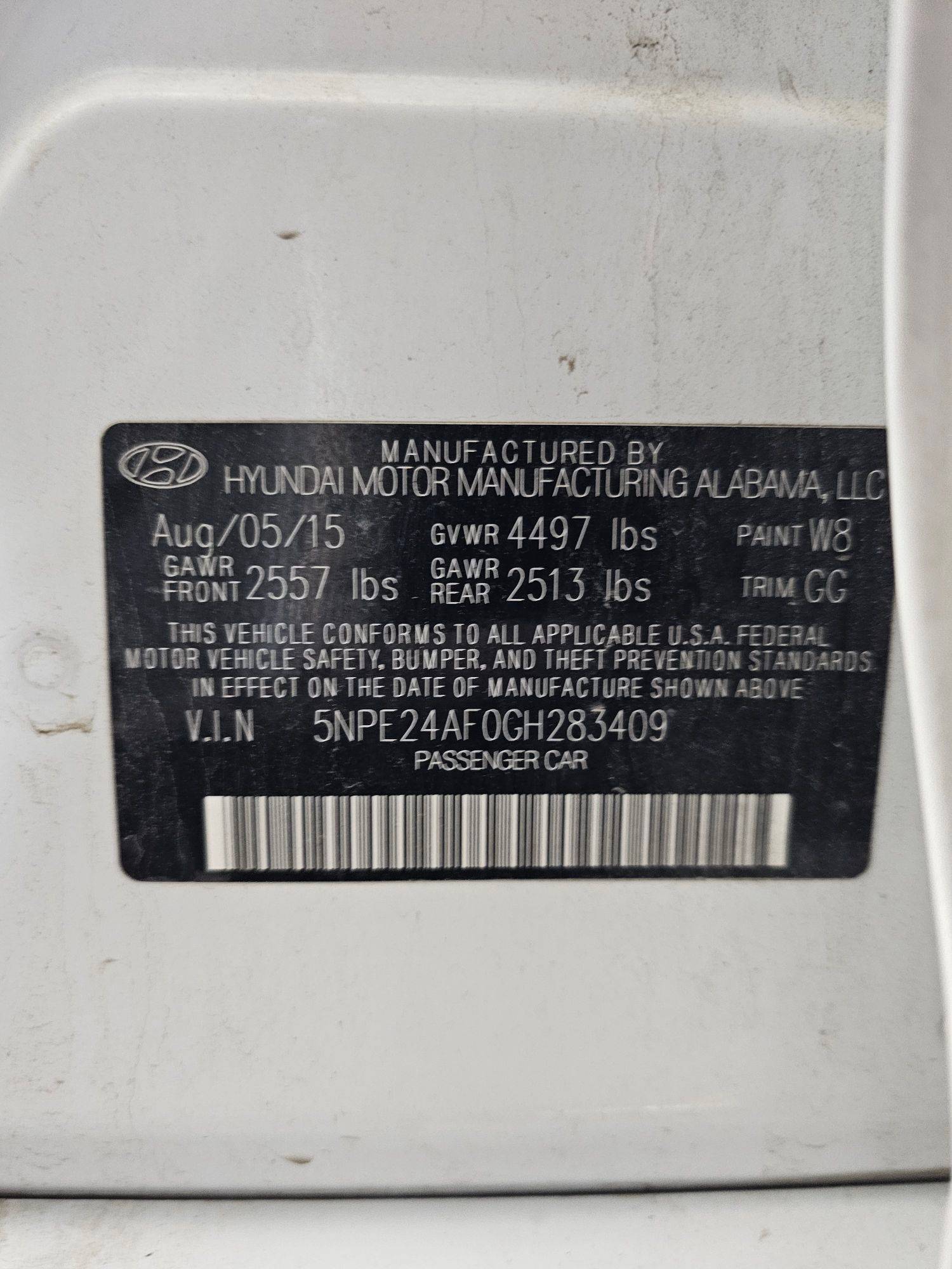 HYUNDAI SONATA 2016 - Marhaba Auction Used Cars - Image 7