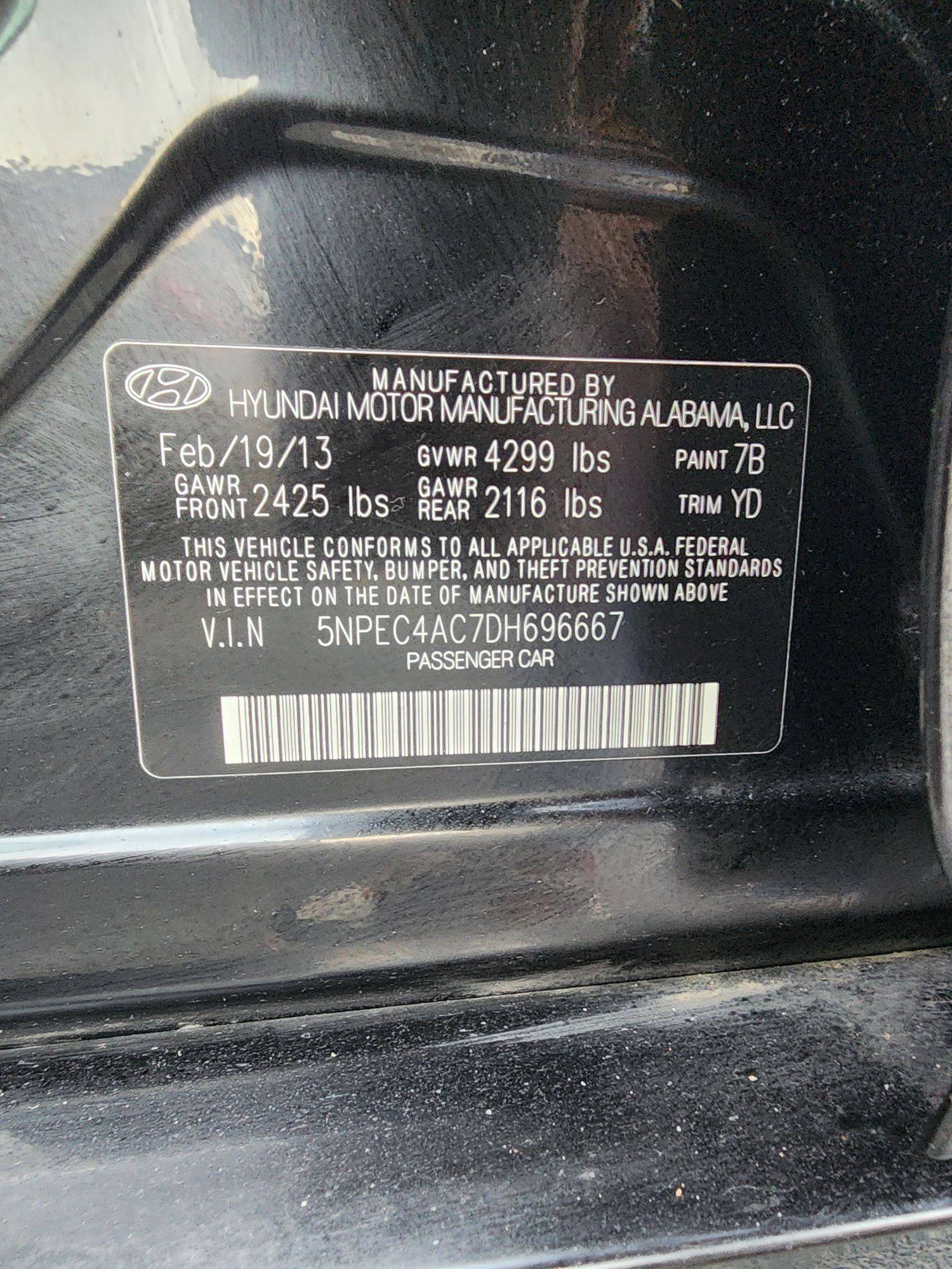2013 HYUNDAI SONATA — 140430 Miles — Lot 45059574 — Souq - Marhaba Auctions Used Cars - Image 10