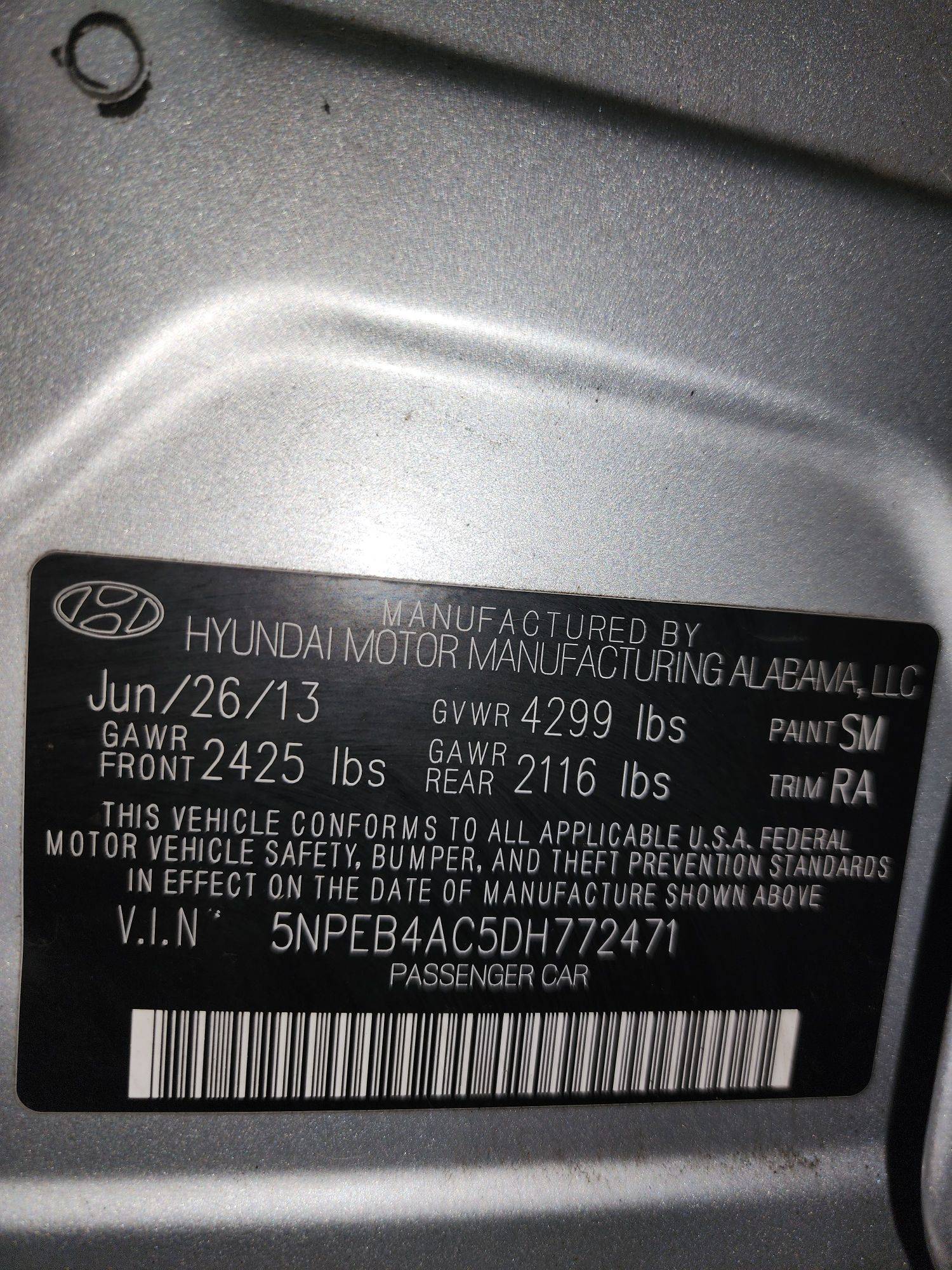 2013 HYUNDAI SONATA — 153567 Miles — Lot 47853085 — Al Quoz - Marhaba Auctions Used Cars - Image 10