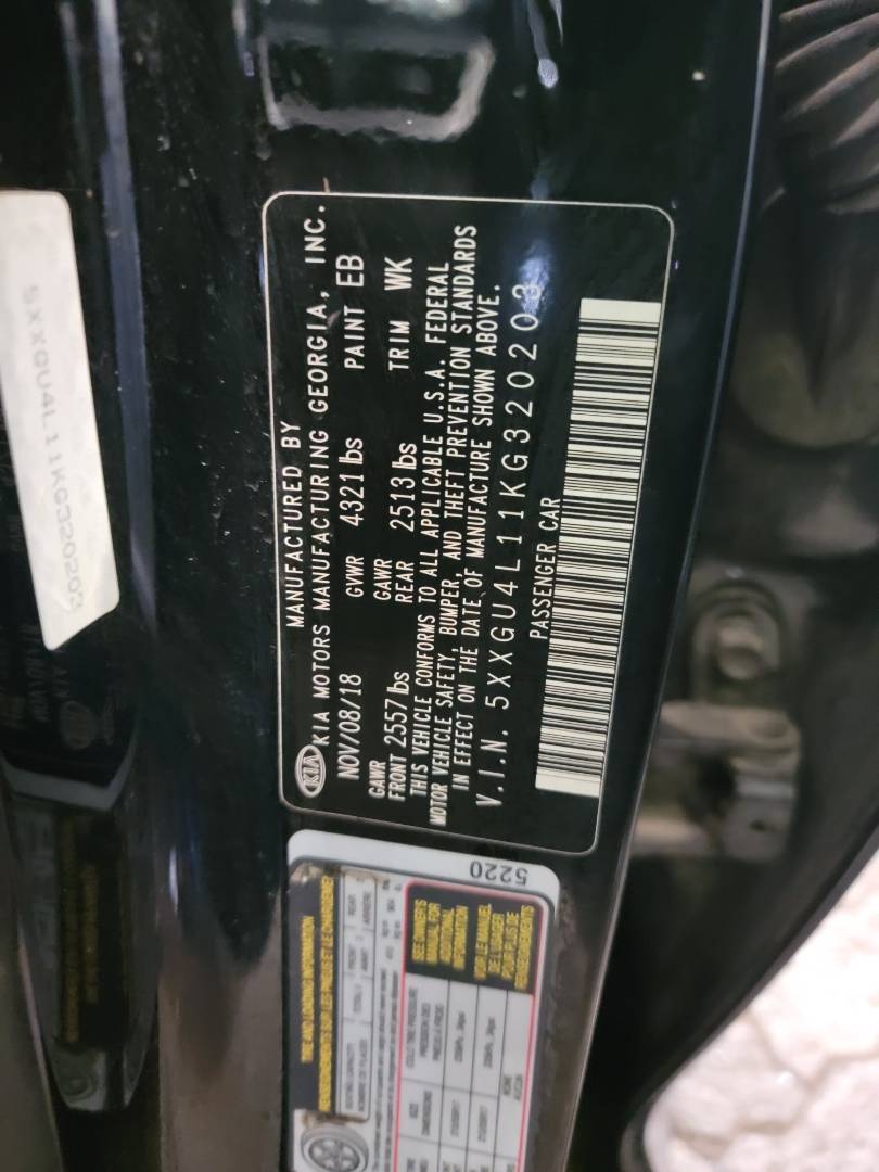 2019 KIA OPTIMA — 108892 Miles — Lot G320203 — Main - Marhaba Auctions Used Cars - Image 9