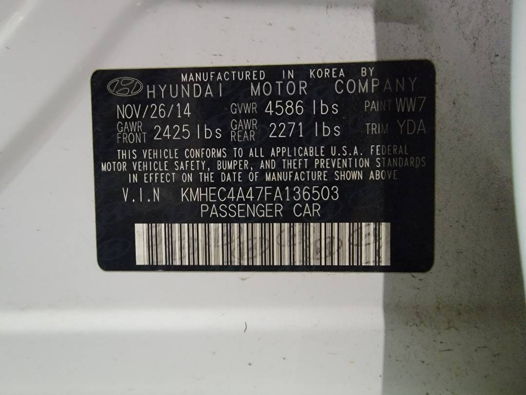 2015 HYUNDAI SONATA — 50845 Miles — Lot A136503 — Main - Marhaba Auctions Used Cars - Image 10