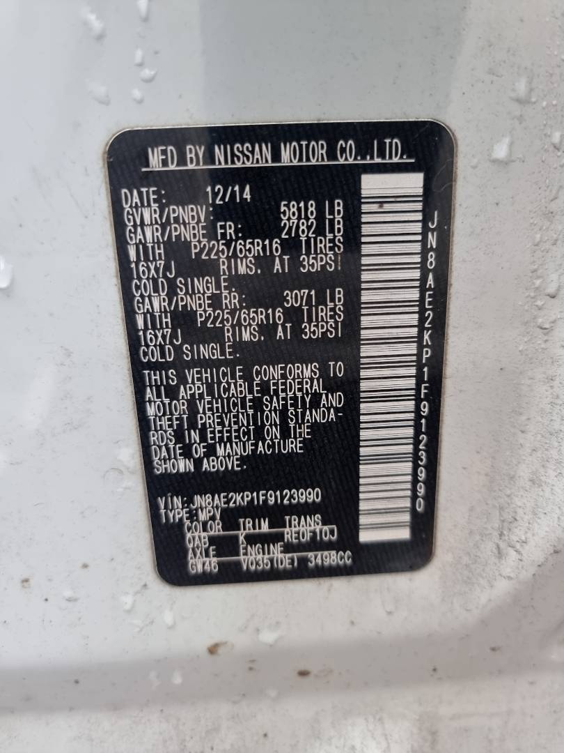 2015 NISSAN QUEST — 209662 Miles — Lot 215478 — Ind. 12 - Marhaba Auctions Used Cars - Image 9
