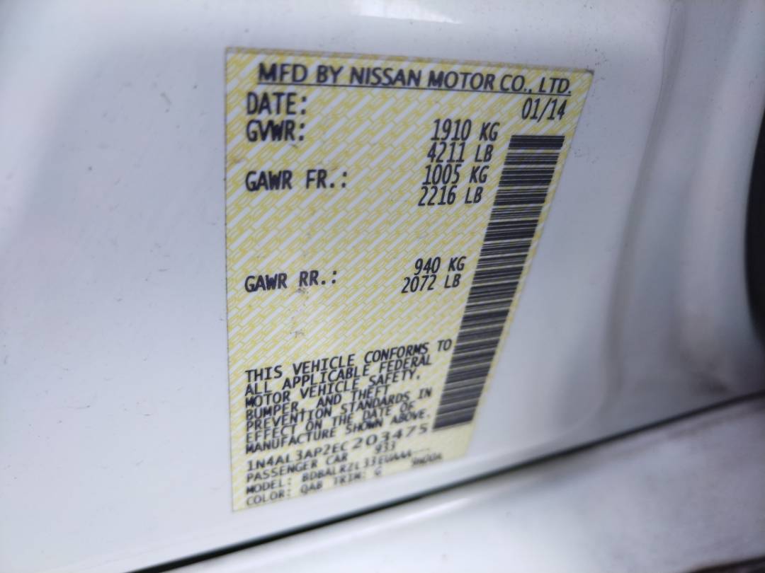 2014 NISSAN ALTIMA — 241621 Miles — Lot 36780570 - Marhaba Auctions Used Cars - Image 8