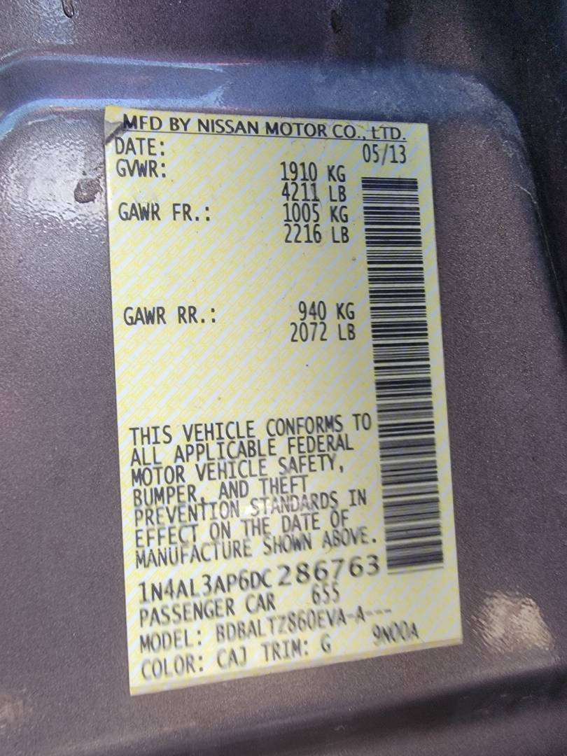 2013 NISSAN ALTIMA — 168698 Miles — Lot C286763 - Marhaba Auctions Used Cars - Image 9