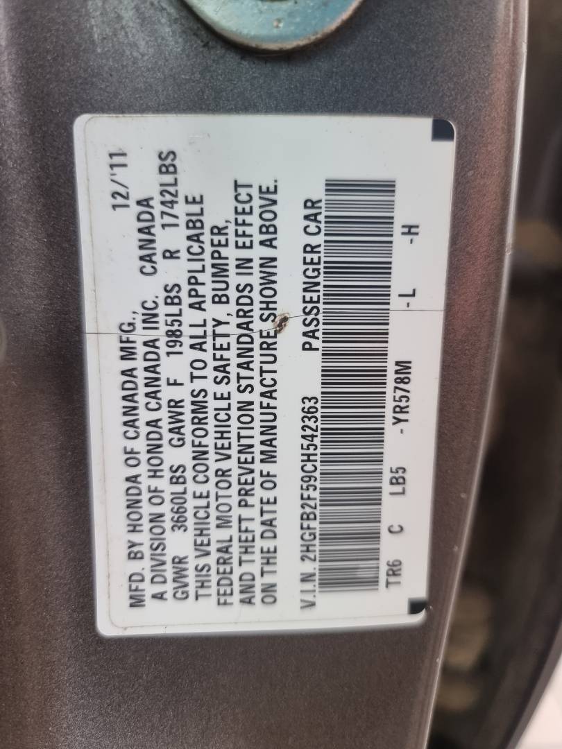 HONDA CIVIC 2012 - Marhaba Auction Used Cars - Image 9