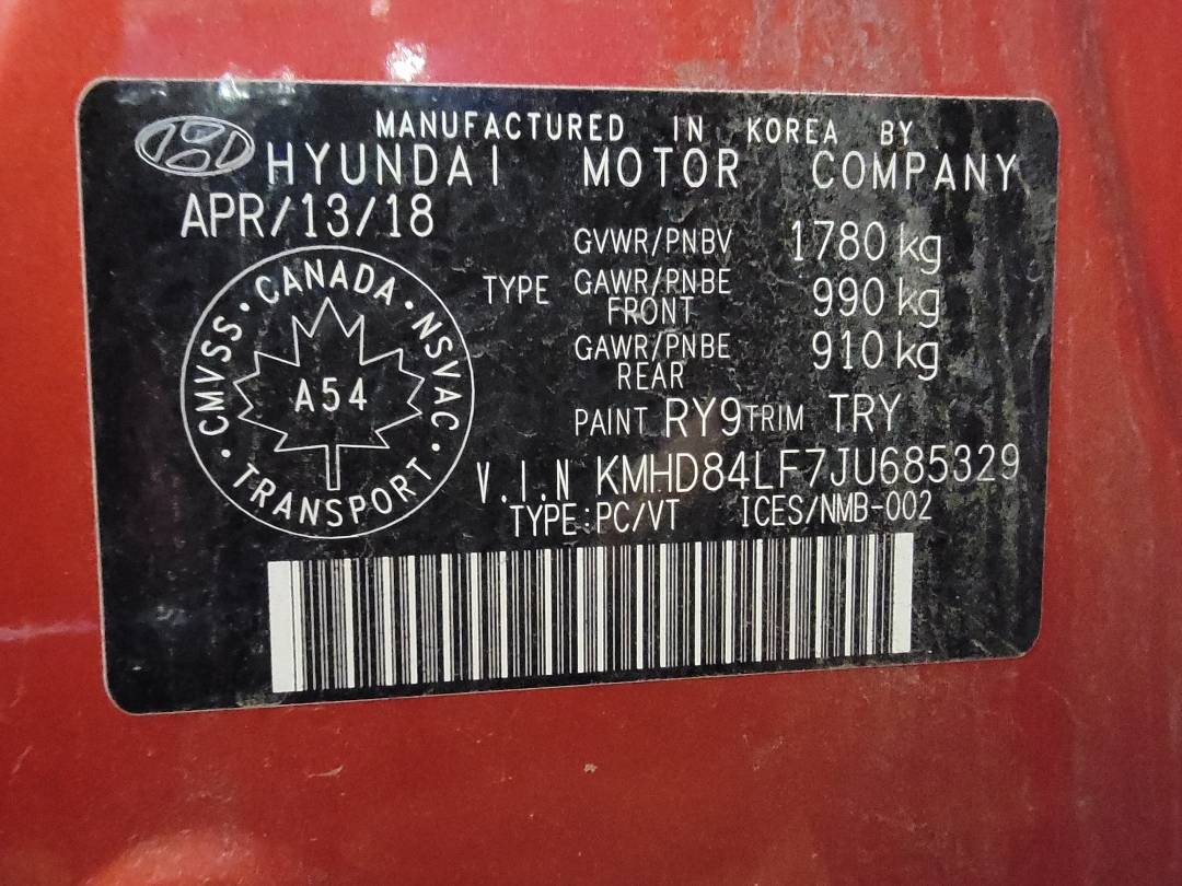 2018 HYUNDAI ELANTRA — 142811 KM — Lot 91396 — Souq - Marhaba Auctions Used Cars - Image 9