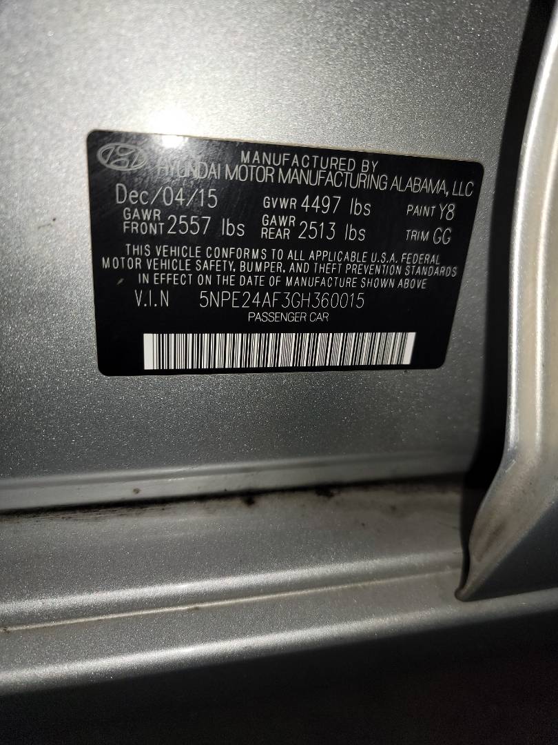 2016 HYUNDAI SONATA — 142486 Miles — Lot 58862343 - Marhaba Auctions Used Cars - Image 10