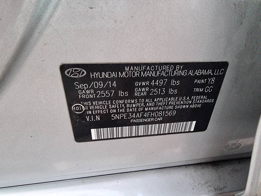 HYUNDAI SONATA 2015 - Marhaba Auction Used Cars - Image 9
